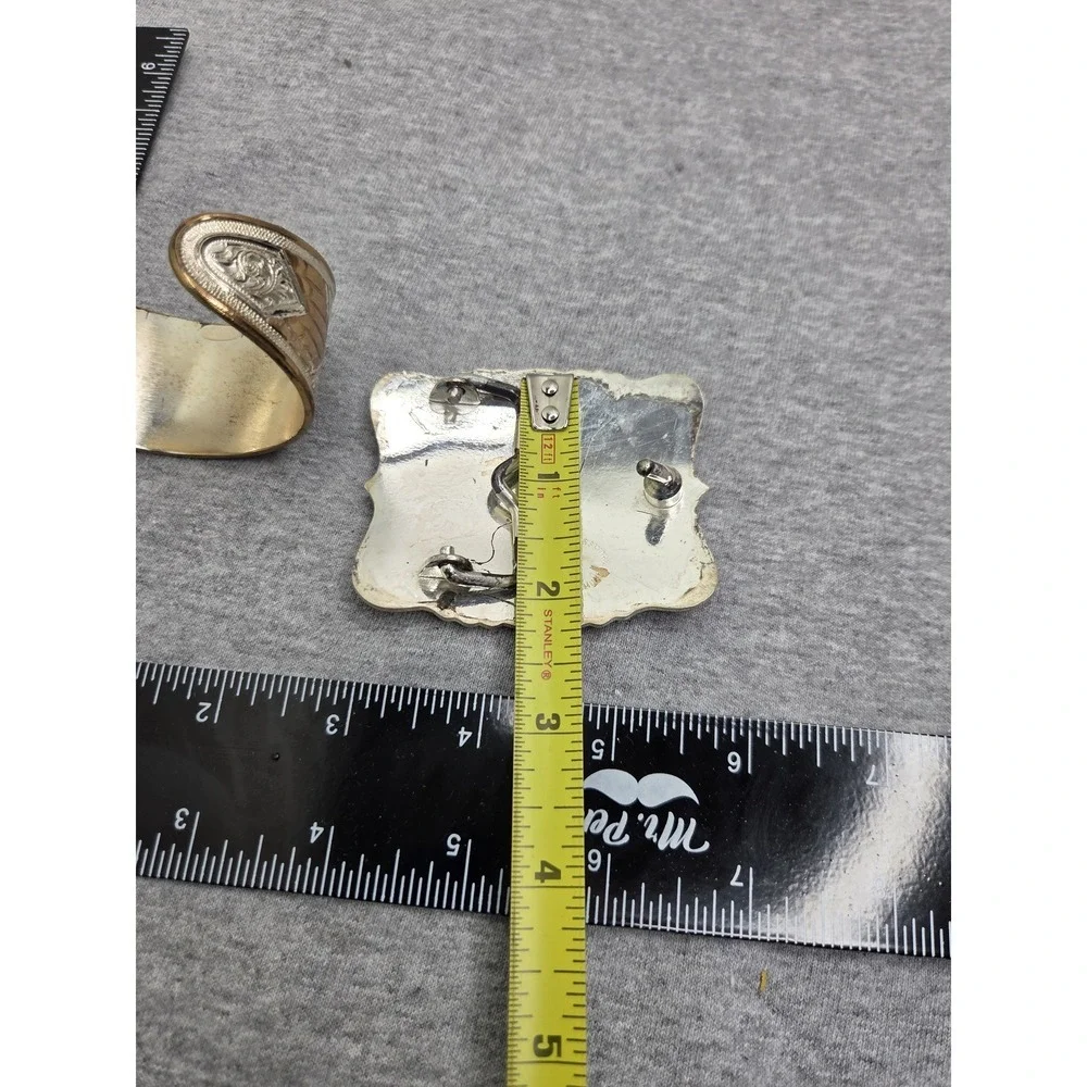 Lot 2 Womens Vintage Montana Silversmiths Belt Buckle and Matching Silver Cuff